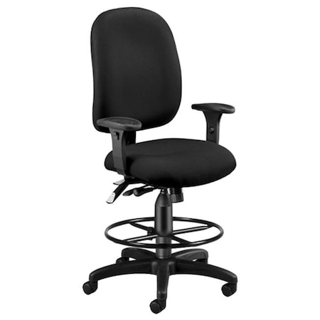 Ofm OFM 125-DK-805 Ergonomic Executive-Computer Task Chair with Drafting Kit - Black 125-DK-805